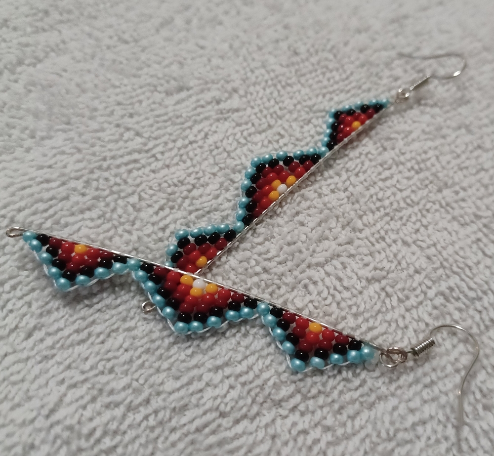 Flat Beaded dangle Earrings ( buy 2 get 1 free )